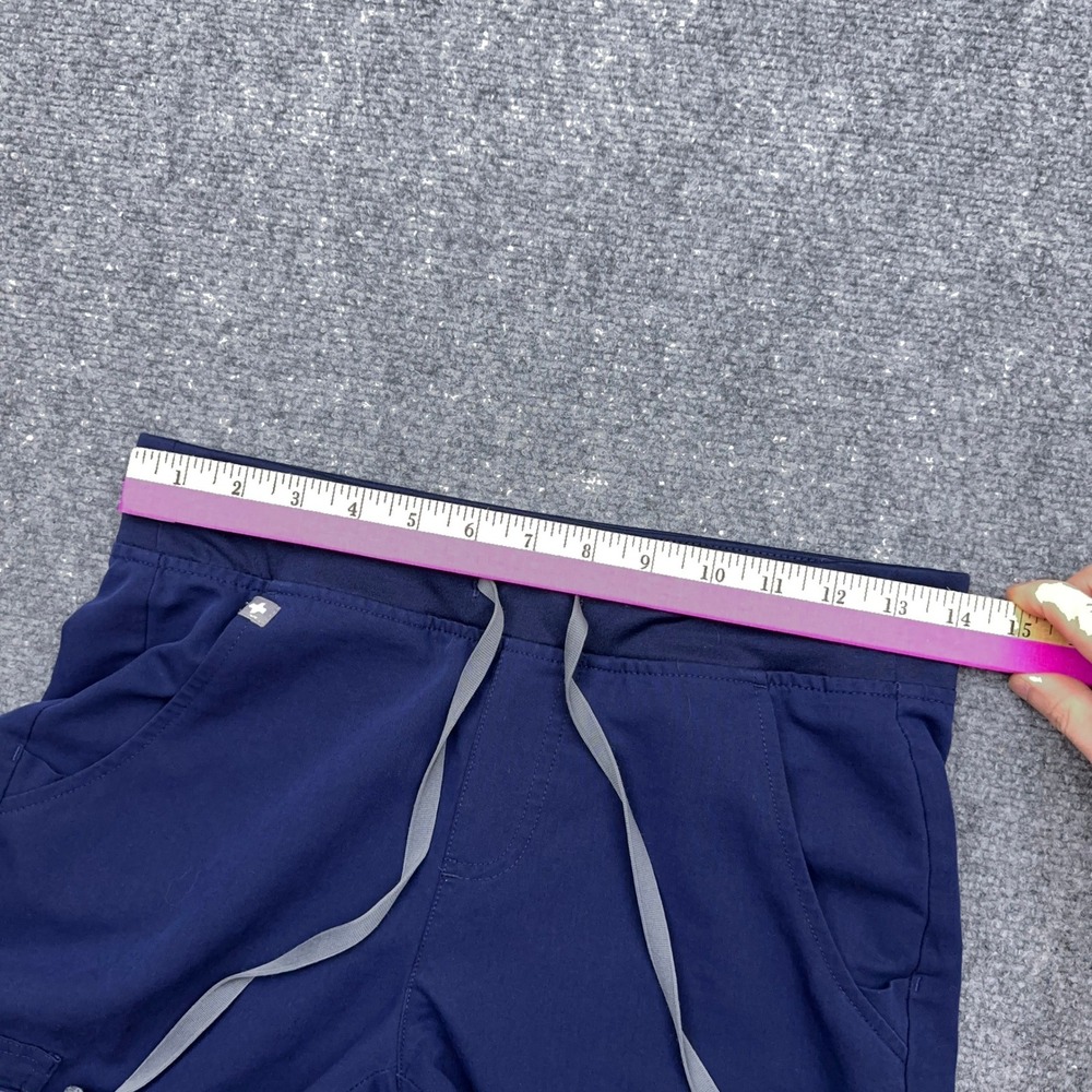 FIGS Zamora Jogger Scrub Pants Women's XS Navy Drawstring Cargo Pocket Mid-Rise - Picture 4 of 10